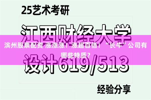滨州股票配资 涨涨涨！涨超百倍！“长牛”公司有哪些特质？