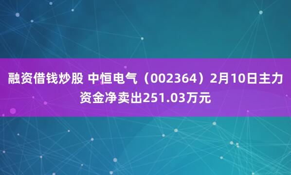 融资借钱炒股 中恒电气（002364）2月10日主力资金净卖出251.03万元