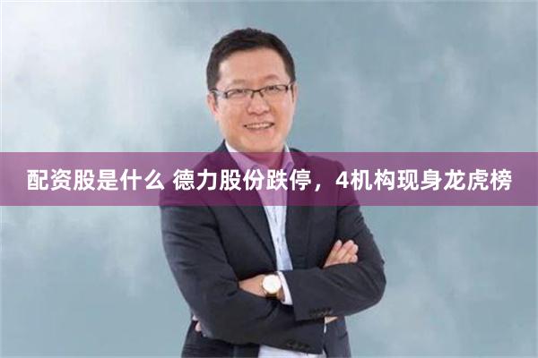 配资股是什么 德力股份跌停，4机构现身龙虎榜