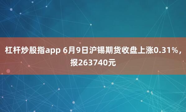 杠杆炒股指app 6月9日沪锡期货收盘上涨0.31%，报263740元